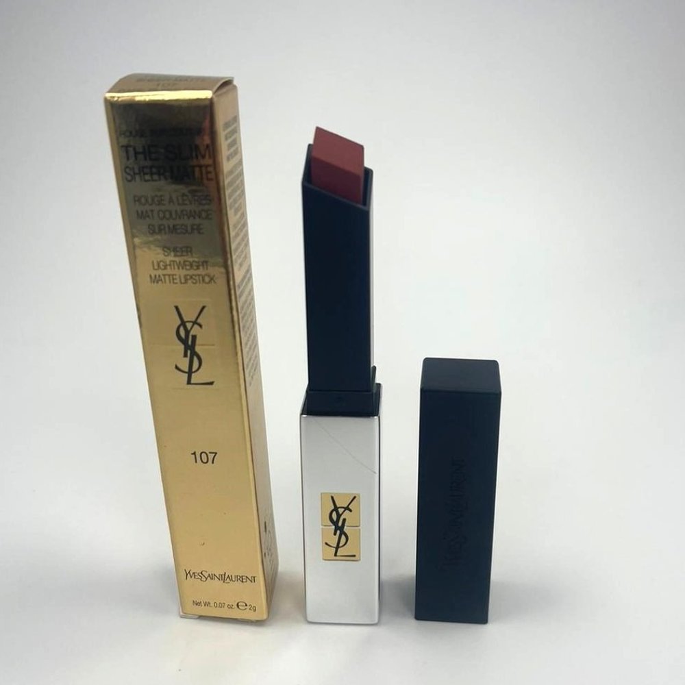 YSL The Slim Sheer Lightweight Matte Lipstick 107 Bare Burgundy BRAND NEW